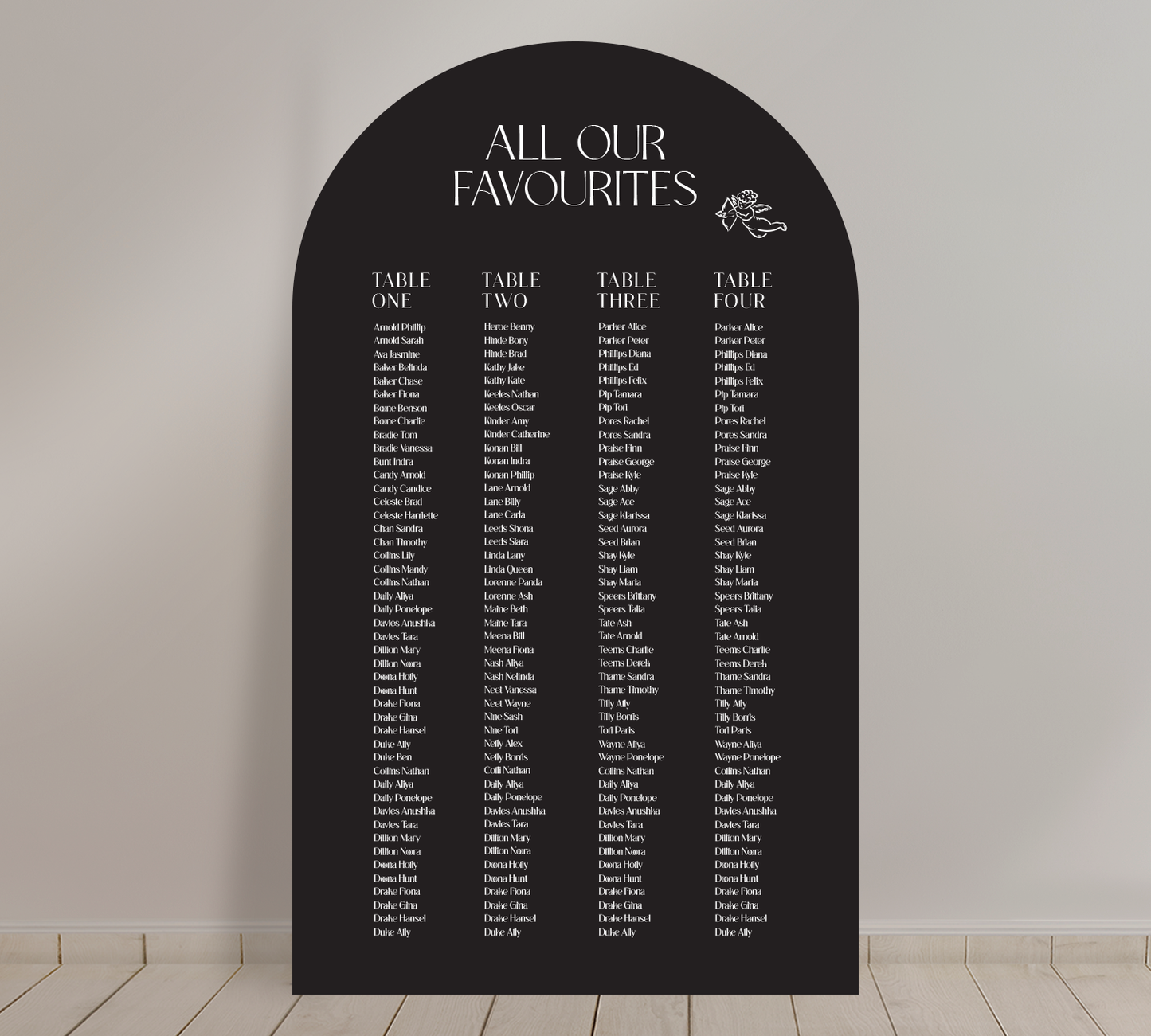 Tall A1 Guest Seating Chart from our Forever collection