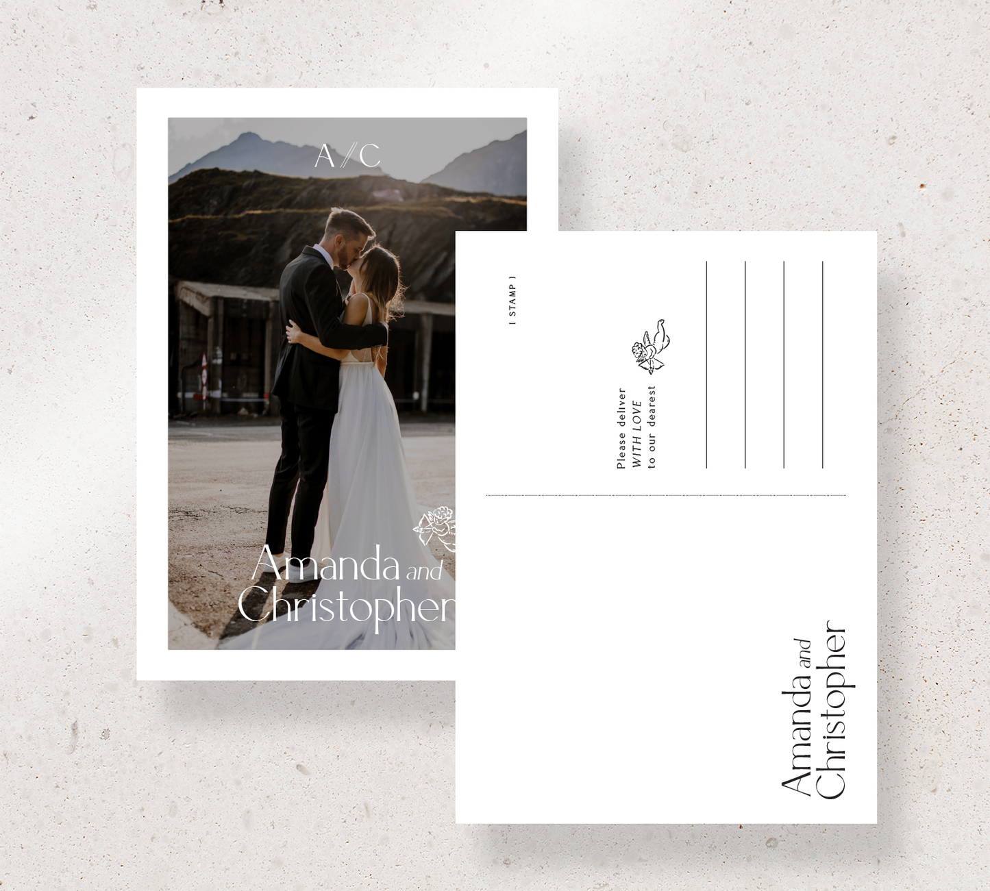 Thankyou postcard from our Forever design collection