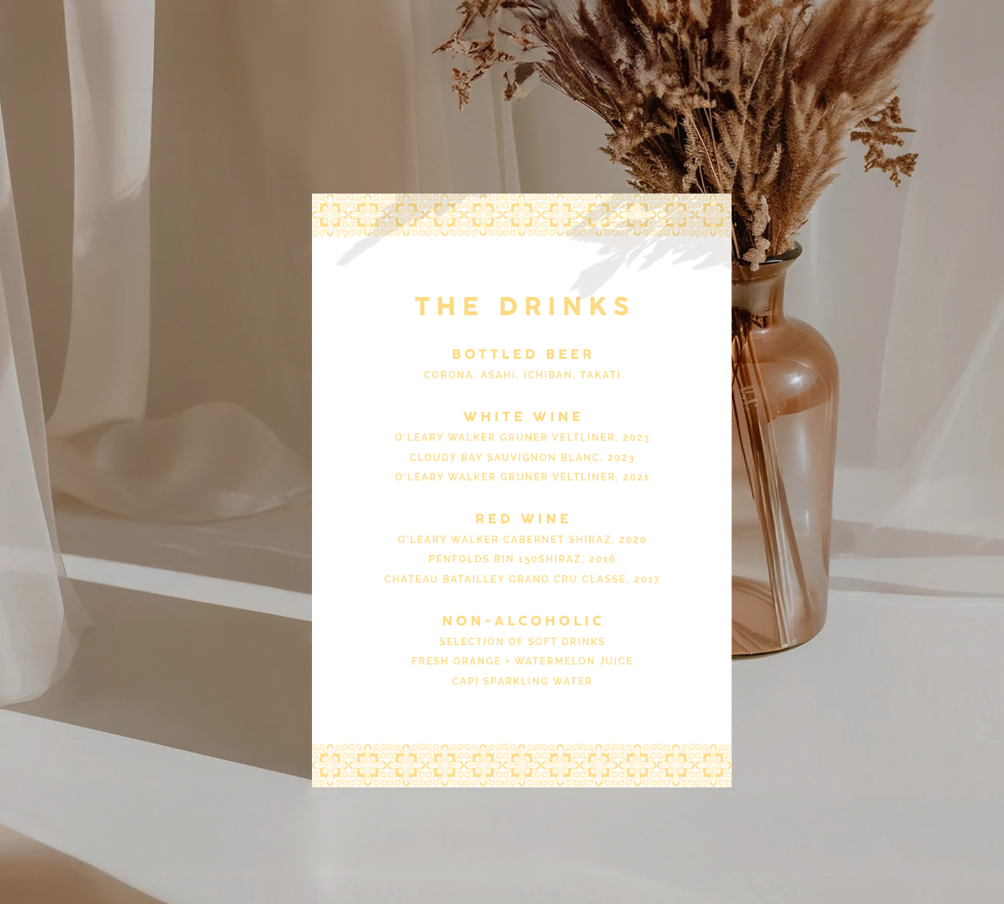 Bar Sign from our Grace design collection