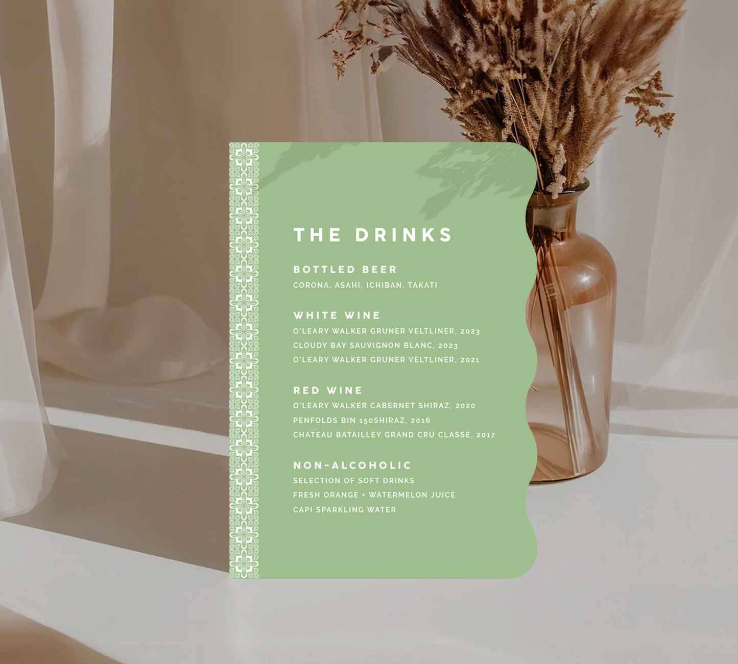Bar Sign from our Grace design collection