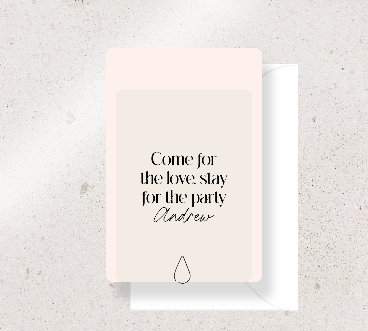 Beautifully curated 2 card invitation set from our Love Note collection