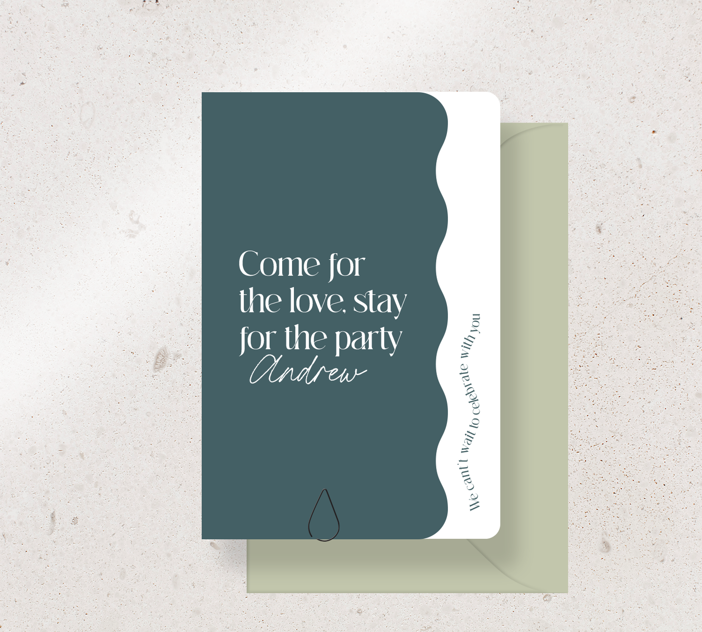 Beautifully curated 2 card invitation set from our Love Note collection