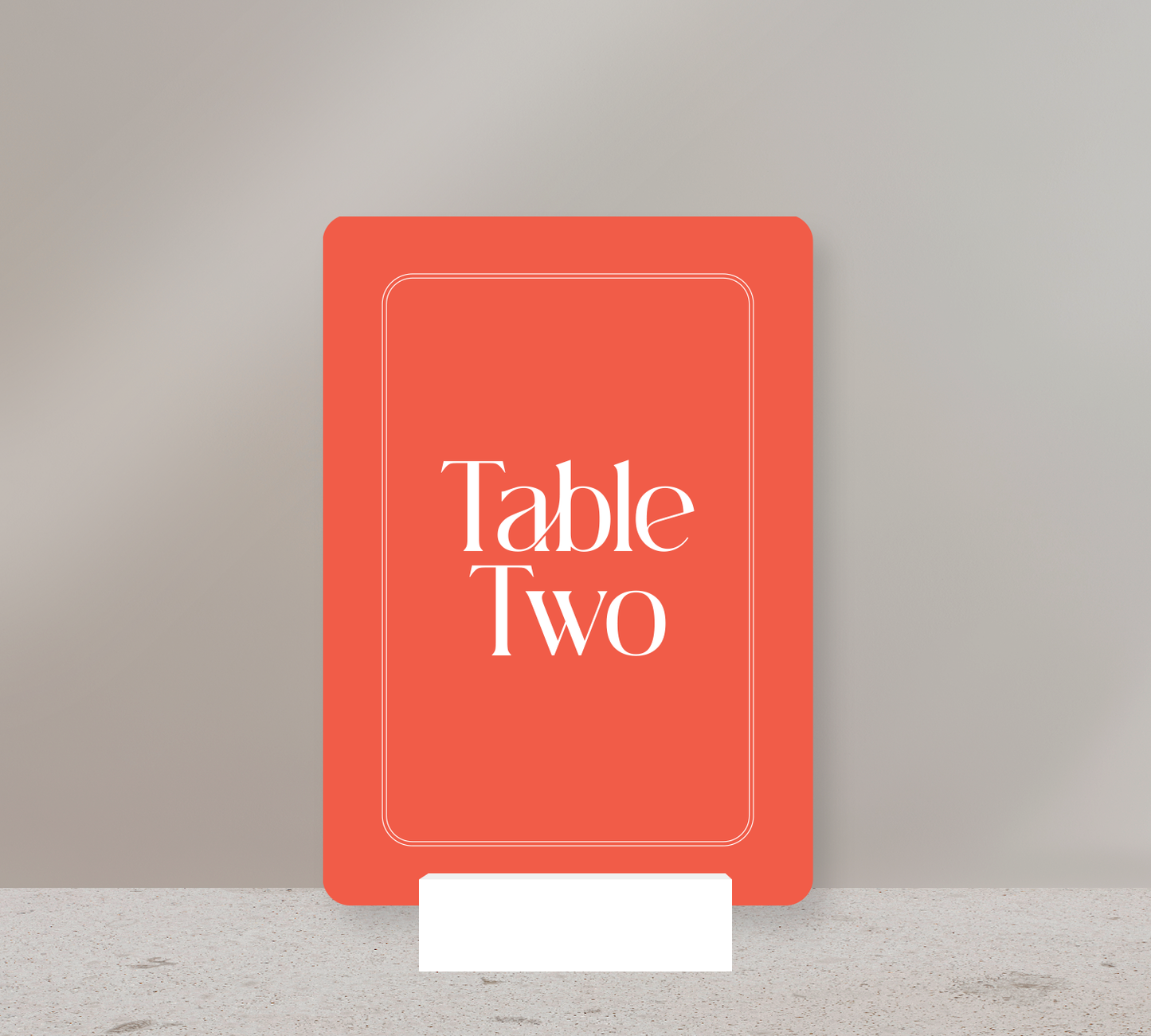 Table Numbers from our Love Note Collection - White ink on Cayenne card