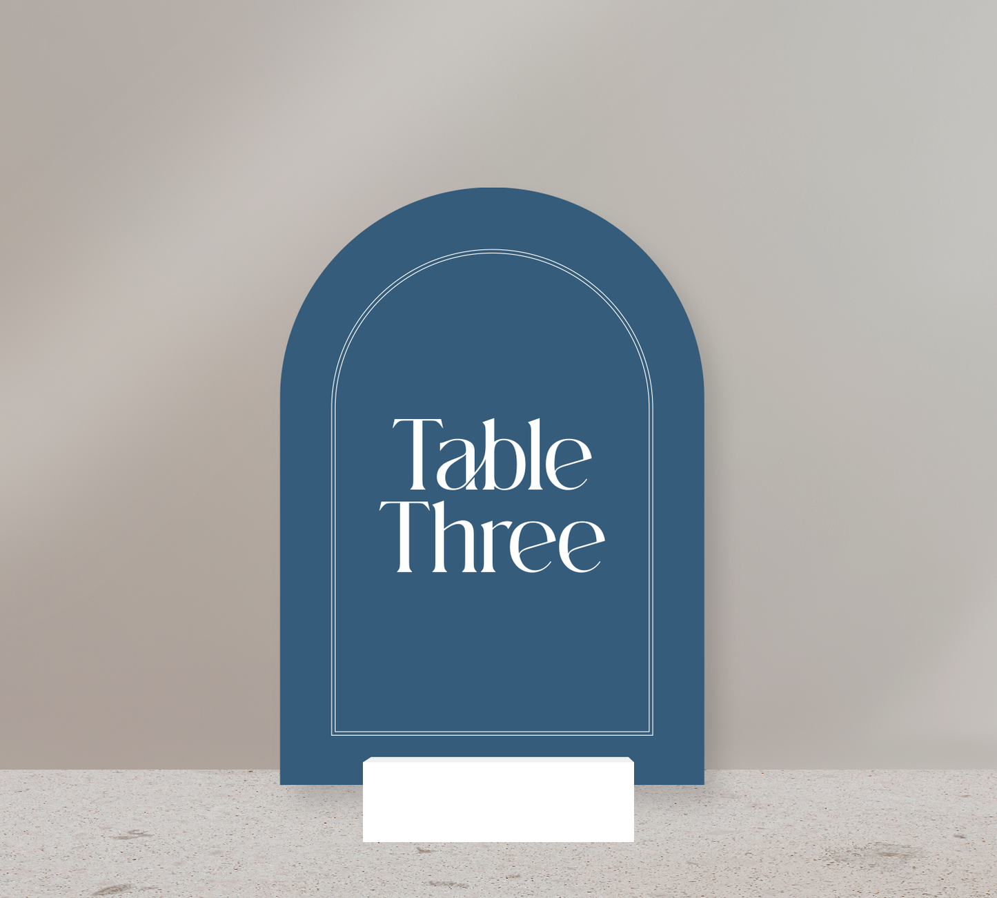 Table Numbers from our Love Note Collection - White ink on China Blue card