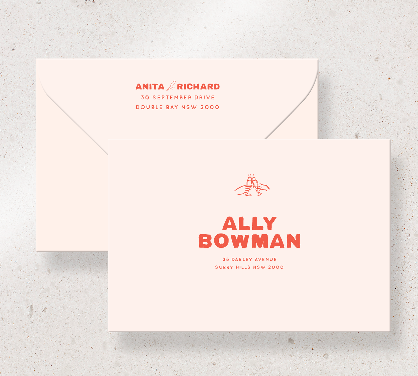 Elegant printed envelopes from our Salut collection