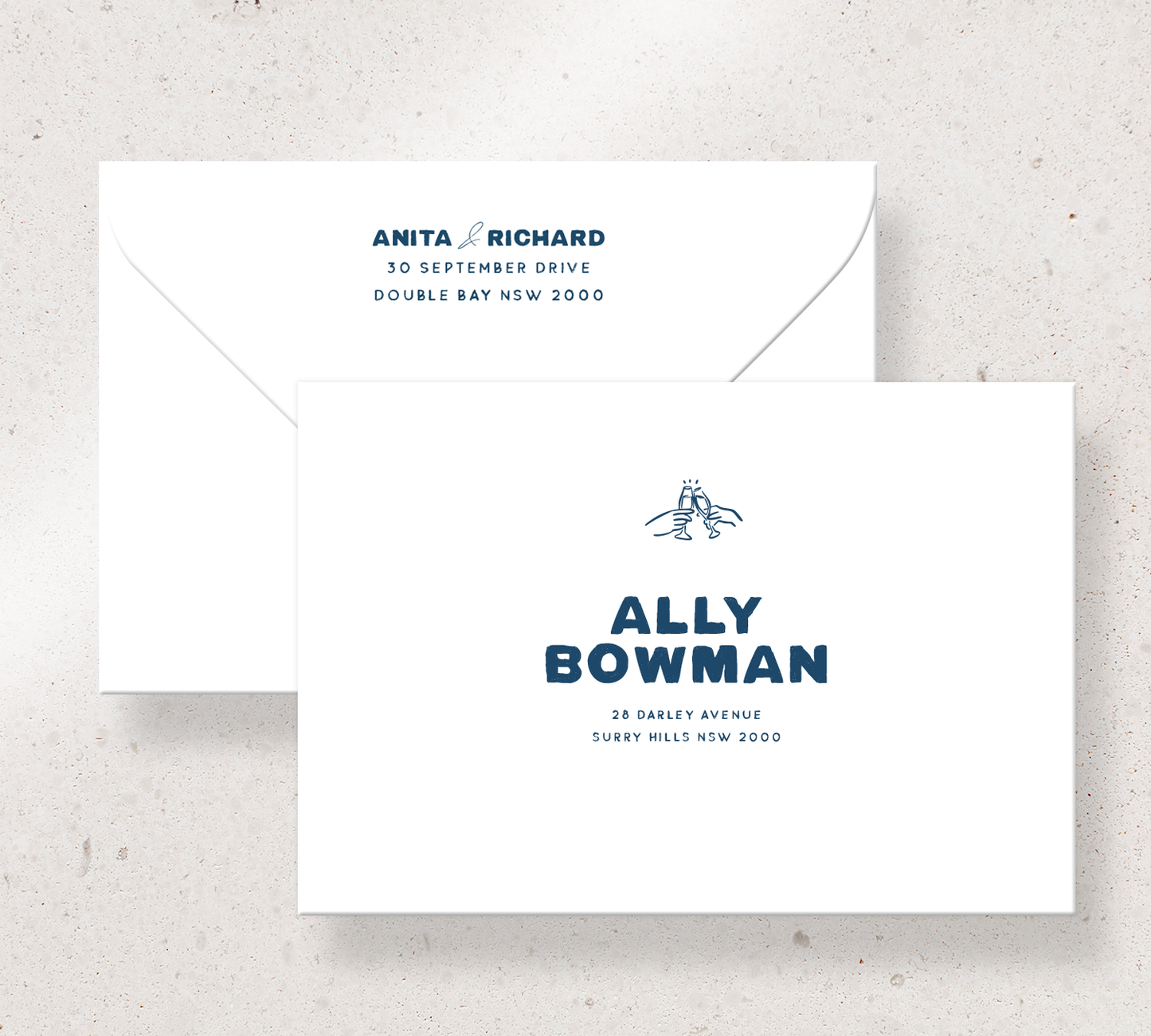 Elegant printed envelopes from our Salut collection