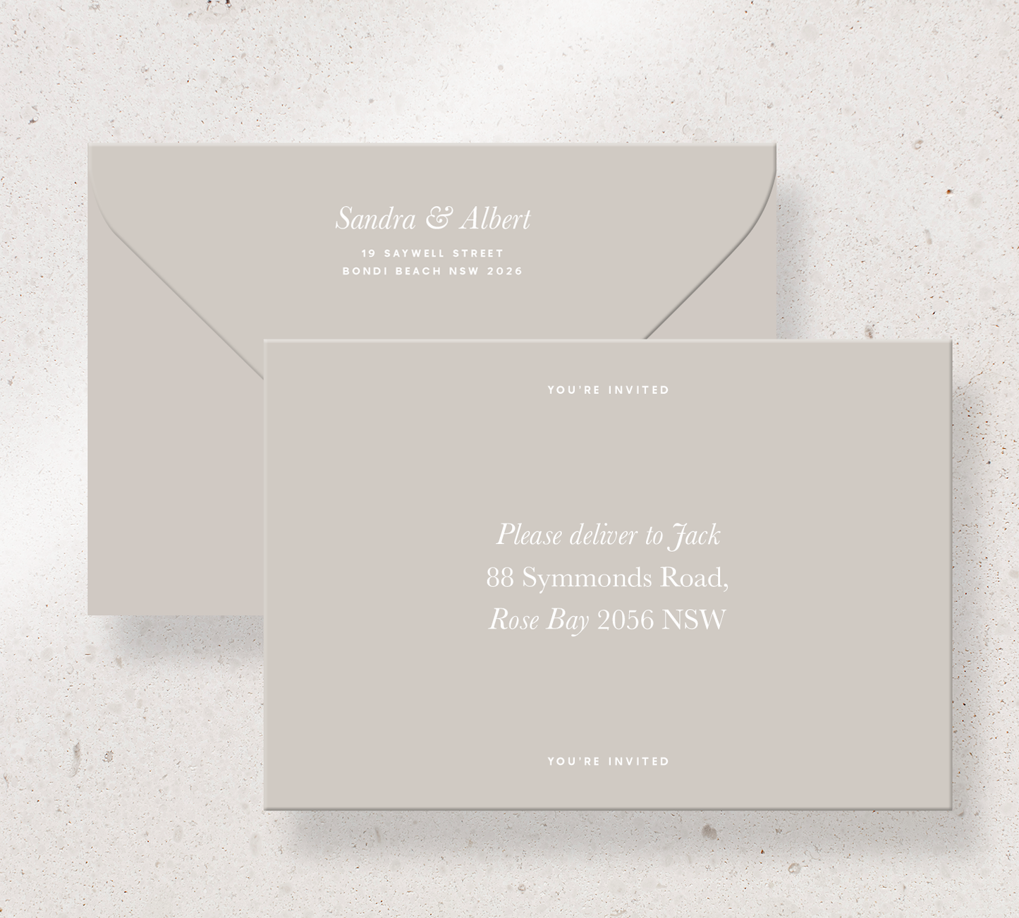 Elegant printed envelopes from our Grande collection