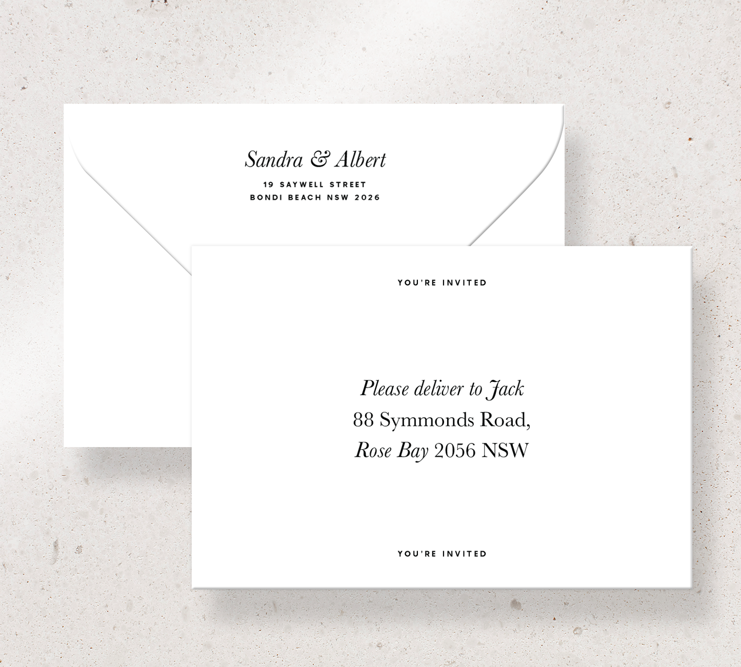 Elegant printed envelopes from our Grande collection