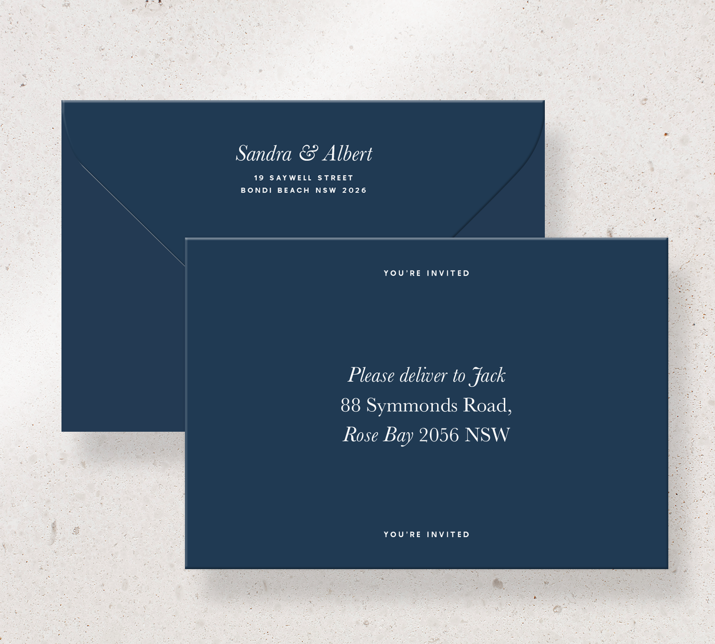 Elegant printed envelopes from our Grande collection