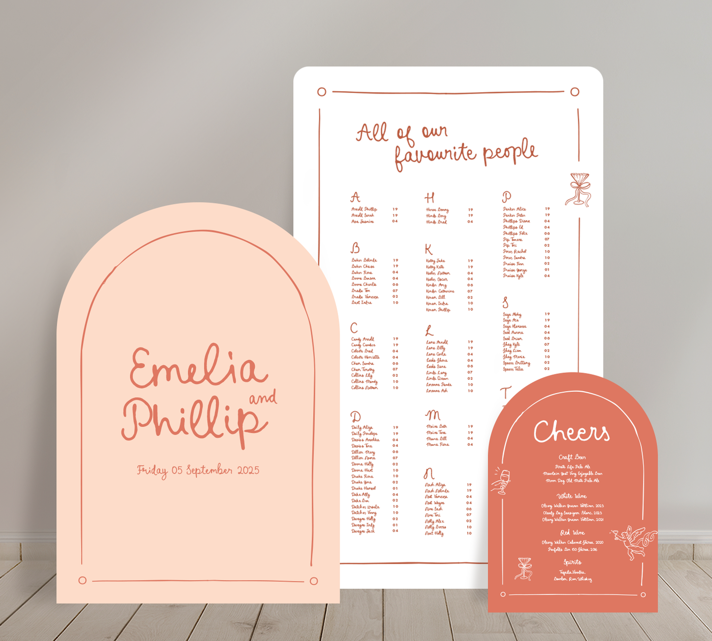 Cost effective Signage Trio from our Limoncello collection - Welcome sign, Seating chart & Bar Sign Combo