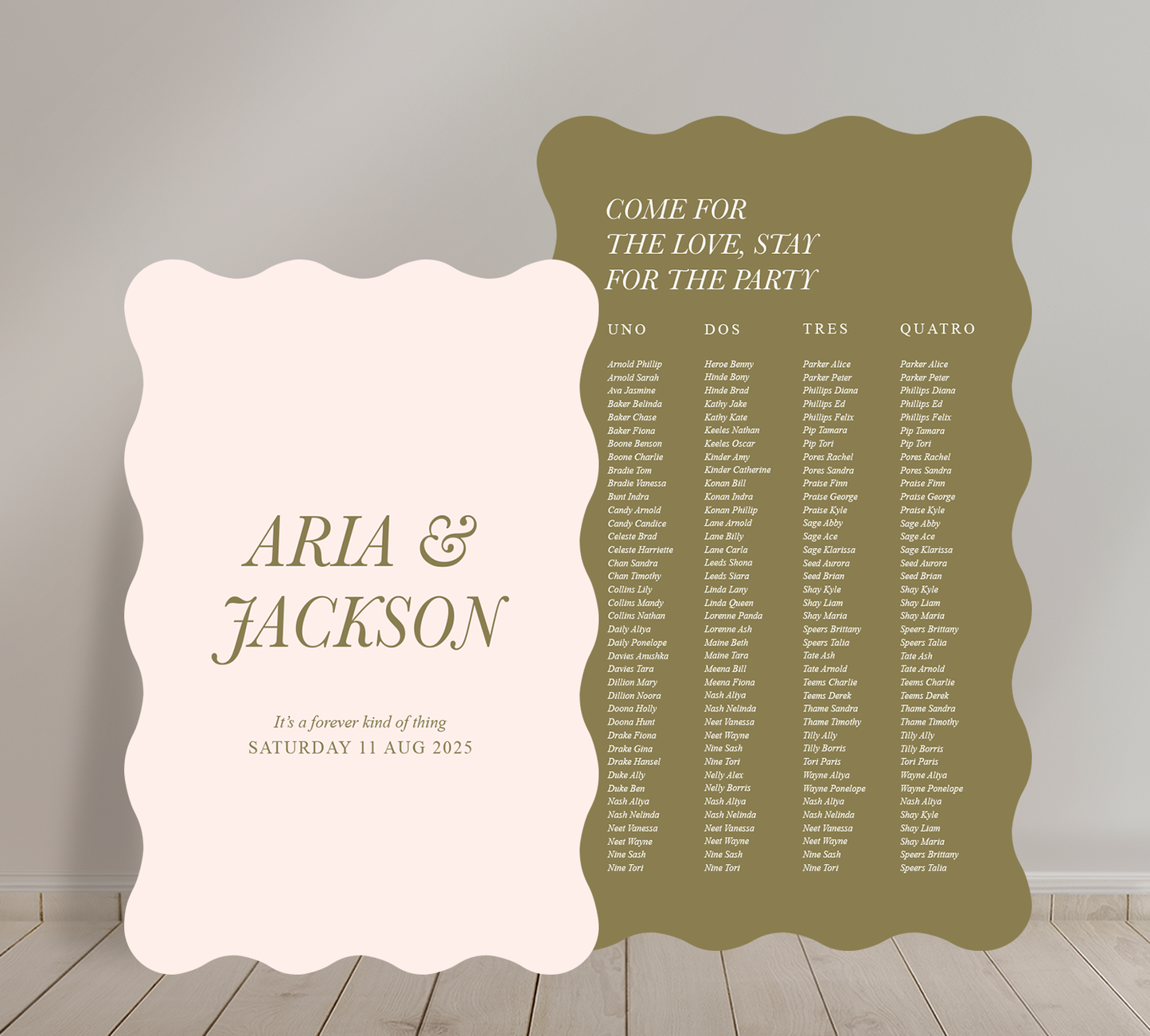 Cost effective Signage Duo from our Paragon collection - Welcome sign and Seating chart Combo