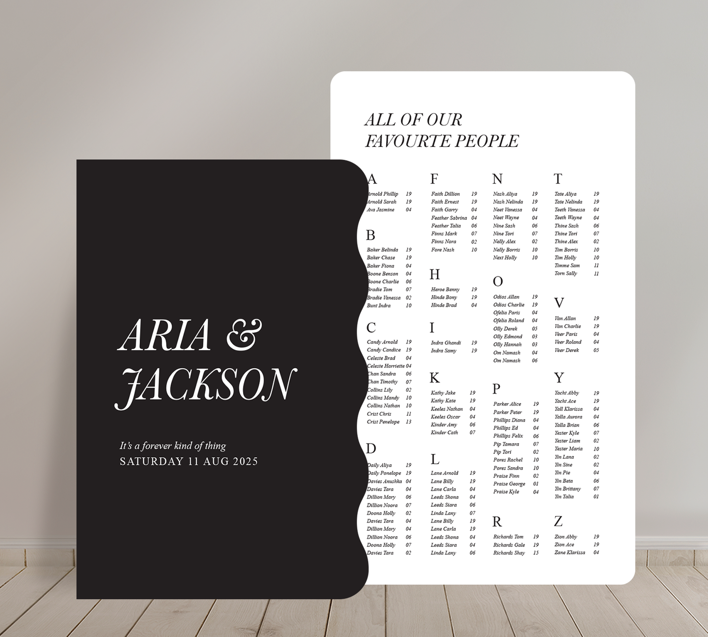 Cost effective Signage Duo from our Paragon collection - Welcome sign and Seating chart Combo