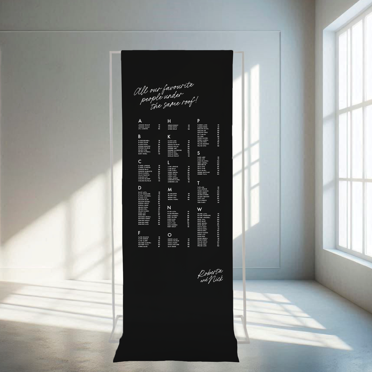 Ardour - Fabric Seating Chart