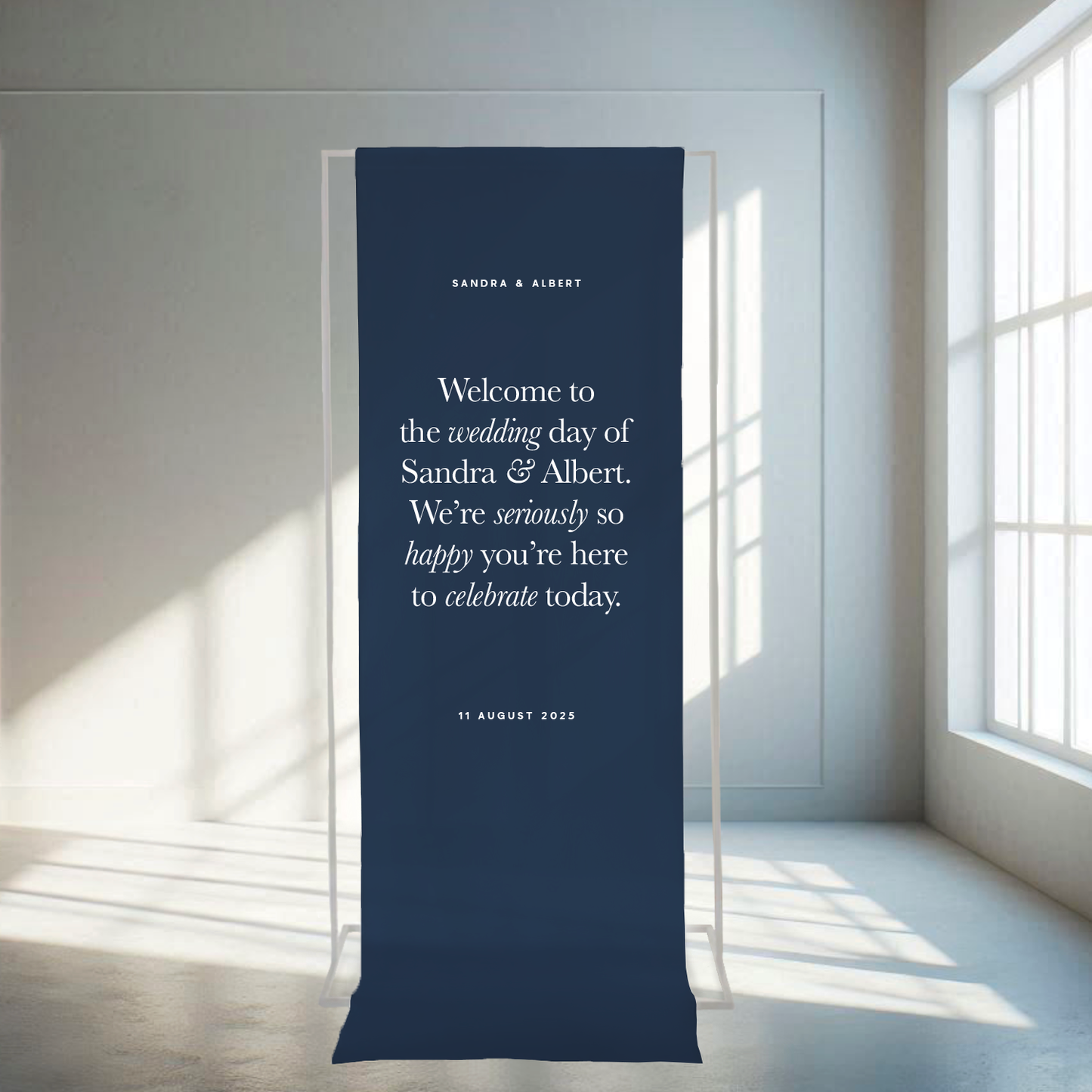 Fabric Welcome Sign from our Grande collection