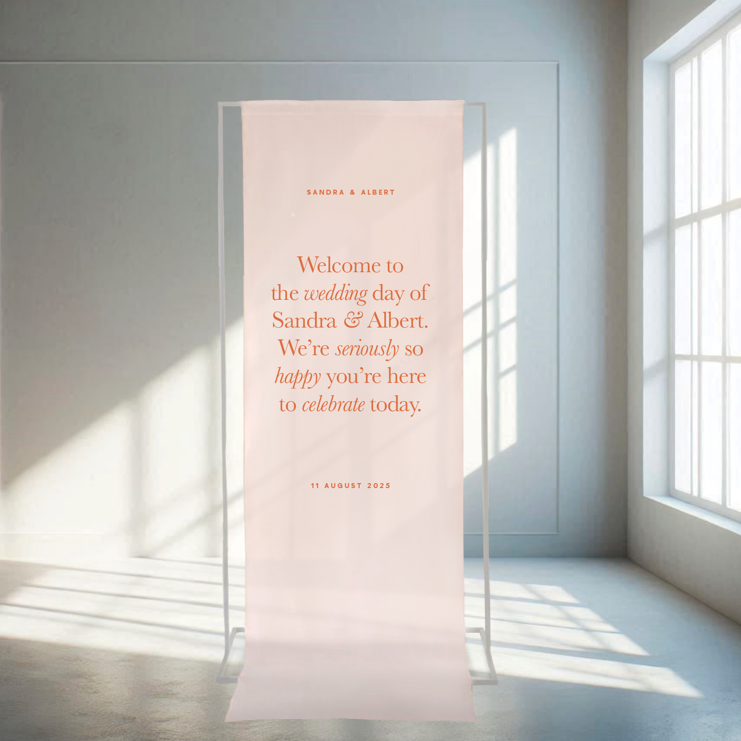 Fabric Welcome Sign from our Grande collection
