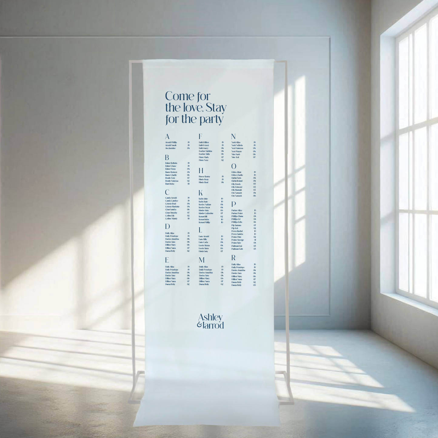 Love Note - Fabric Seating Chart