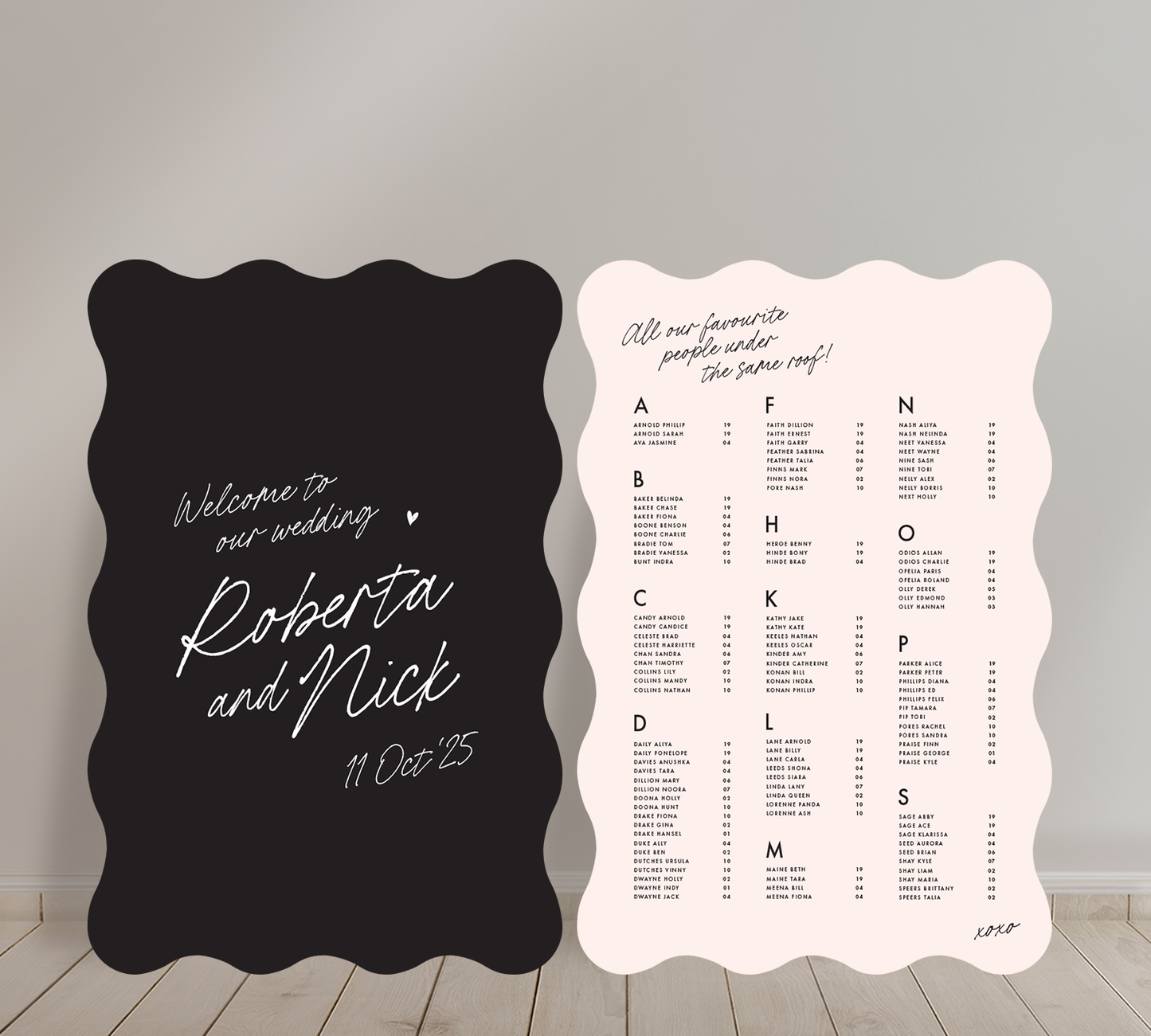 Cost effective Signage Duo from our Ardour collection - Welcome sign and Seating chart Combo