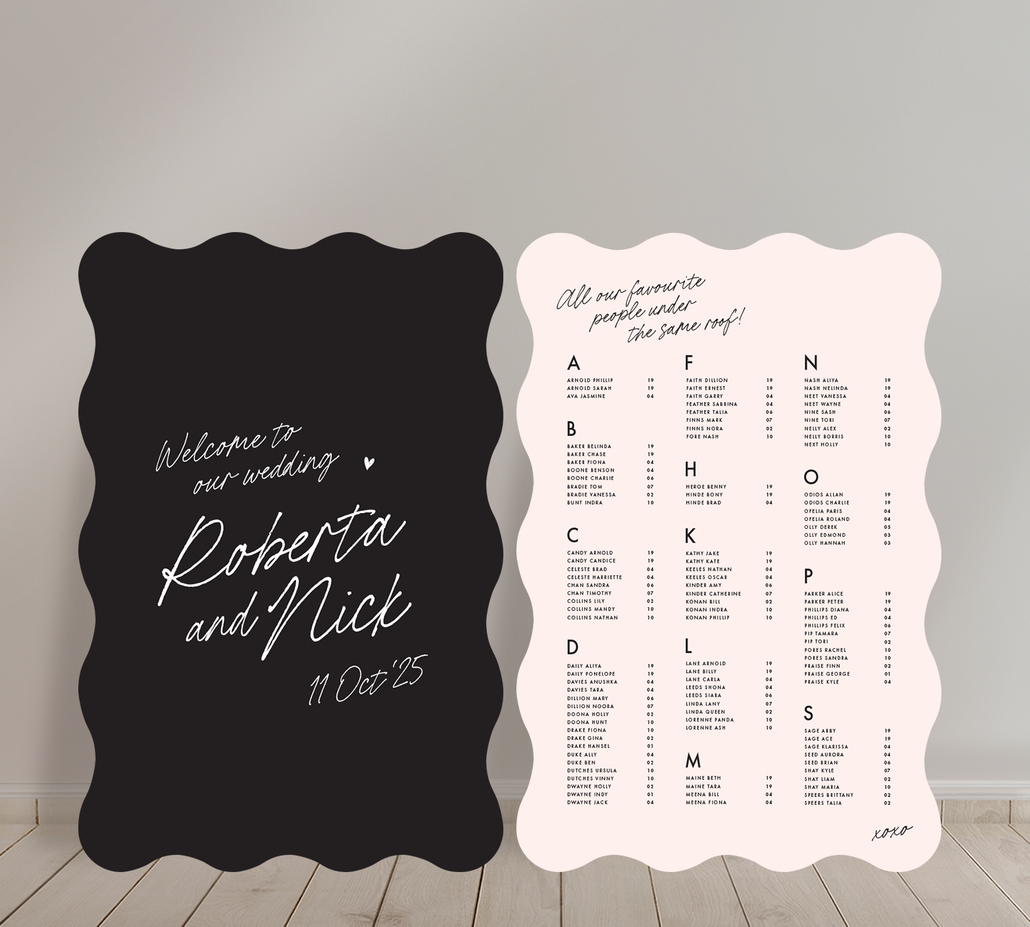 Cost effective Signage Duo from our Ardour collection - Welcome sign and Seating chart Combo