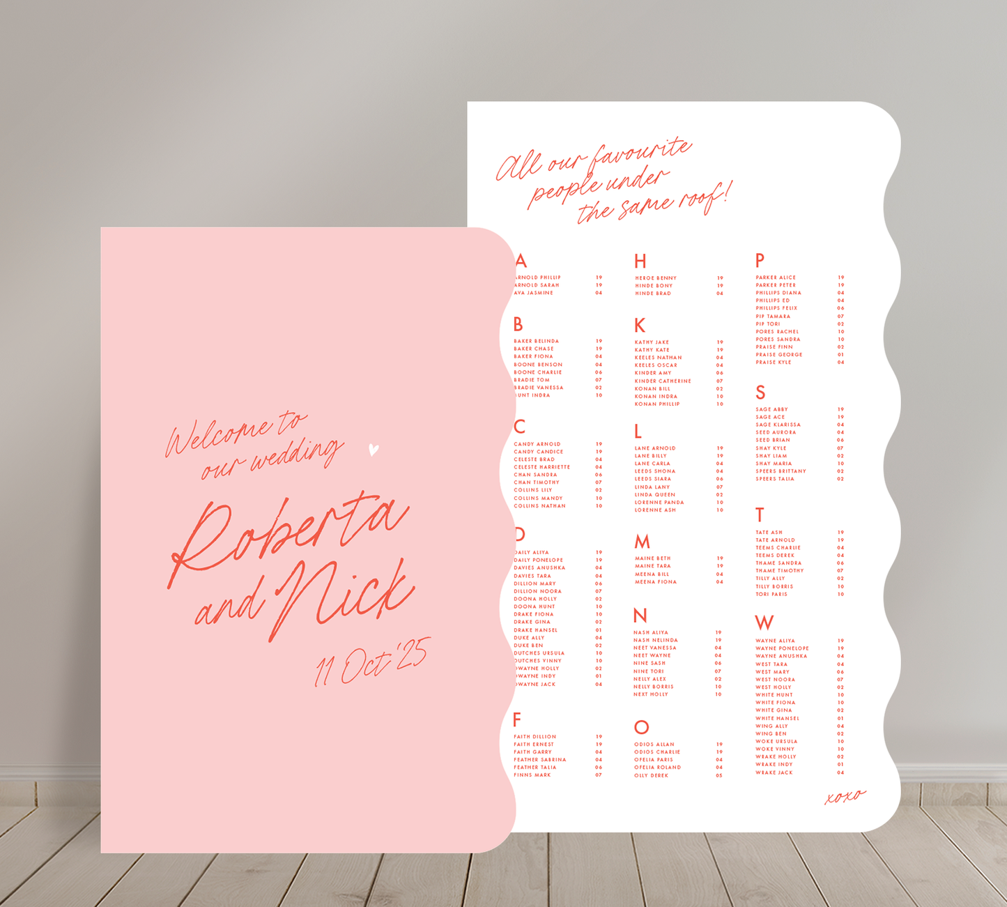 Cost effective Signage Duo from our Ardour collection - Welcome sign and Seating chart Combo