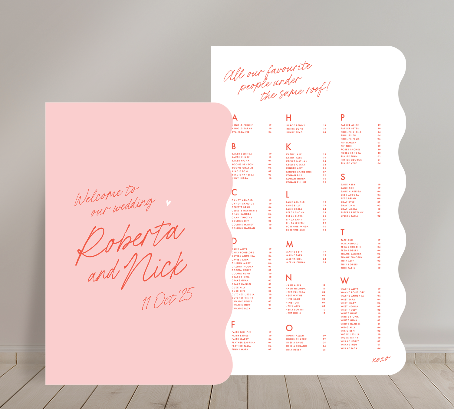 Cost effective Signage Duo from our Ardour collection - Welcome sign and Seating chart Combo