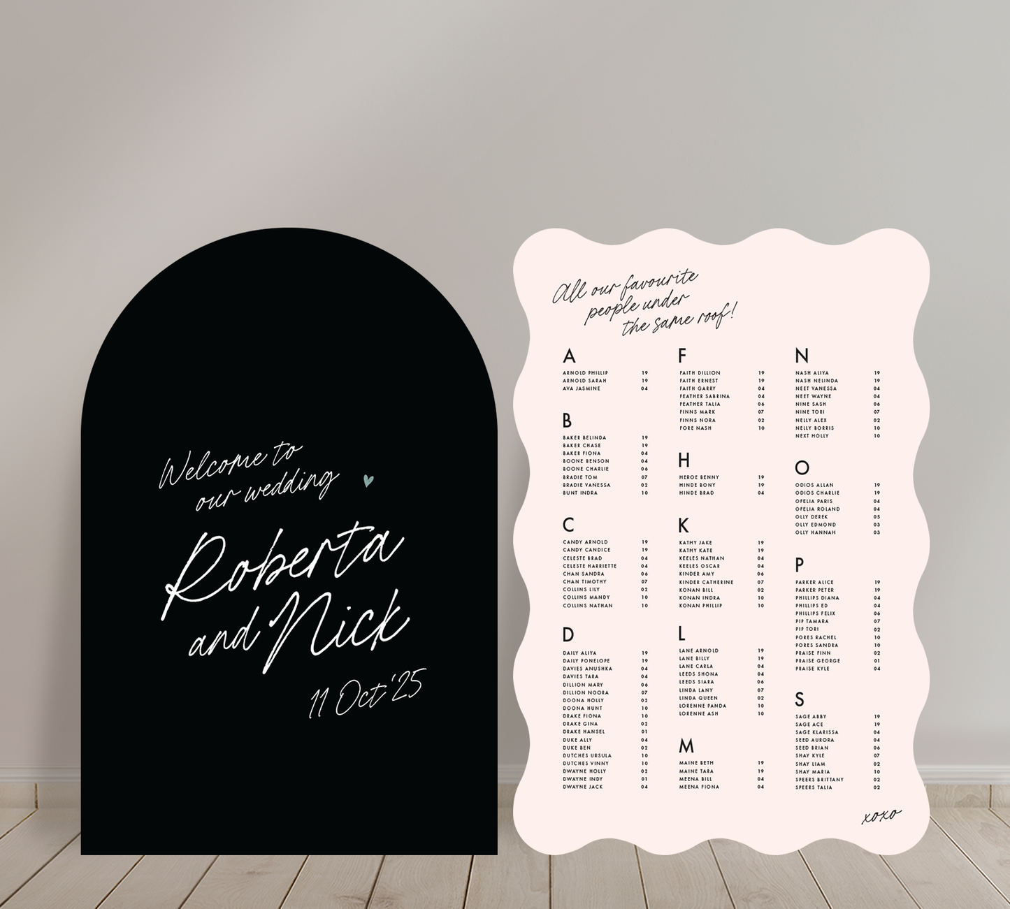 Cost effective Signage Duo from our Ardour collection - Welcome sign and Seating chart Combo