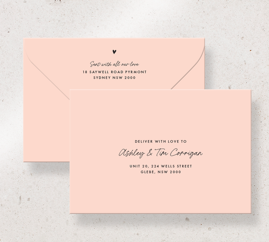Elegant printed envelopes from our Ardour collection