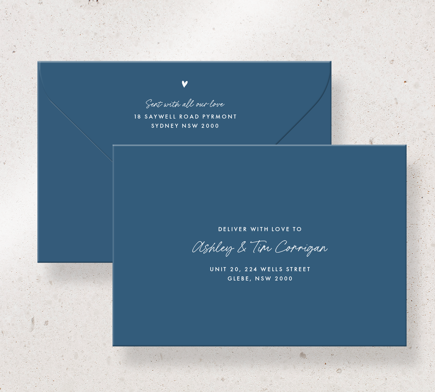 Elegant printed envelopes from our Ardour collection