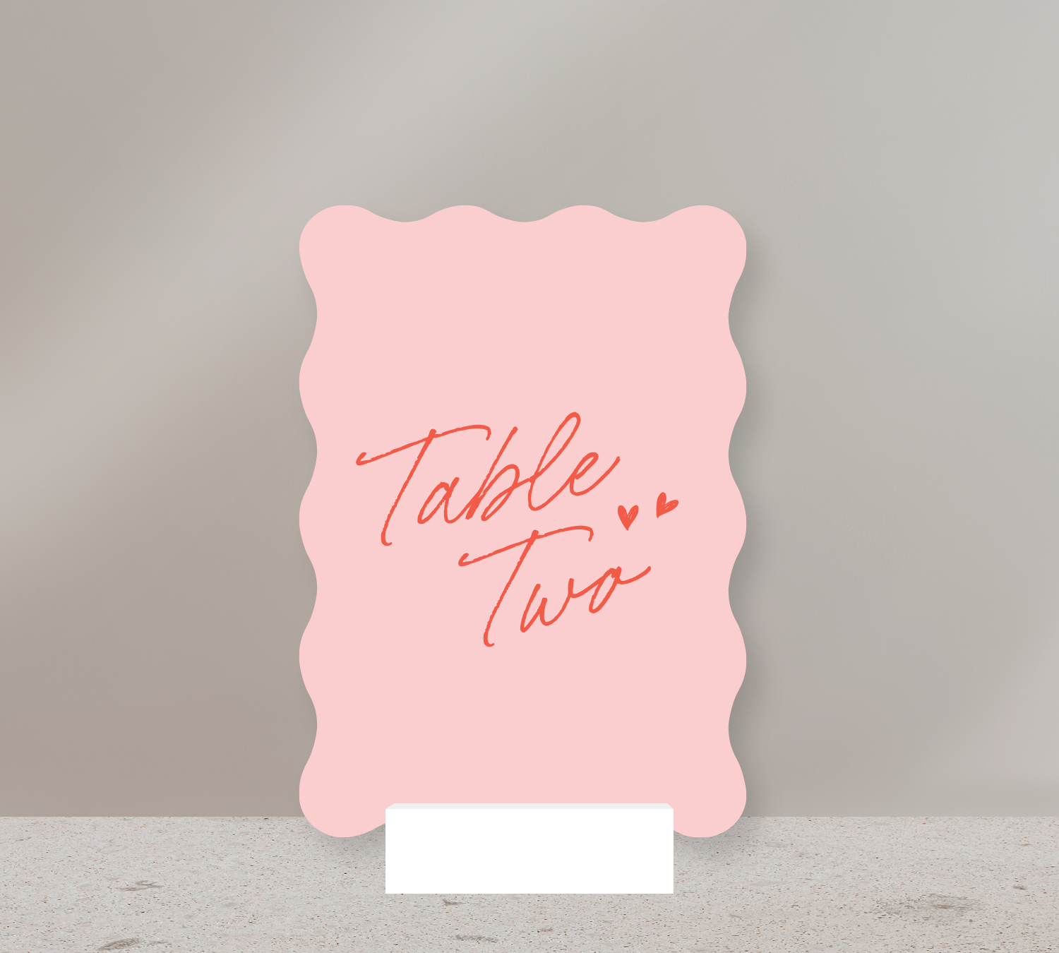 Wave Table Numbers from our Ardour Collection - Cayenne ink on Rosa card