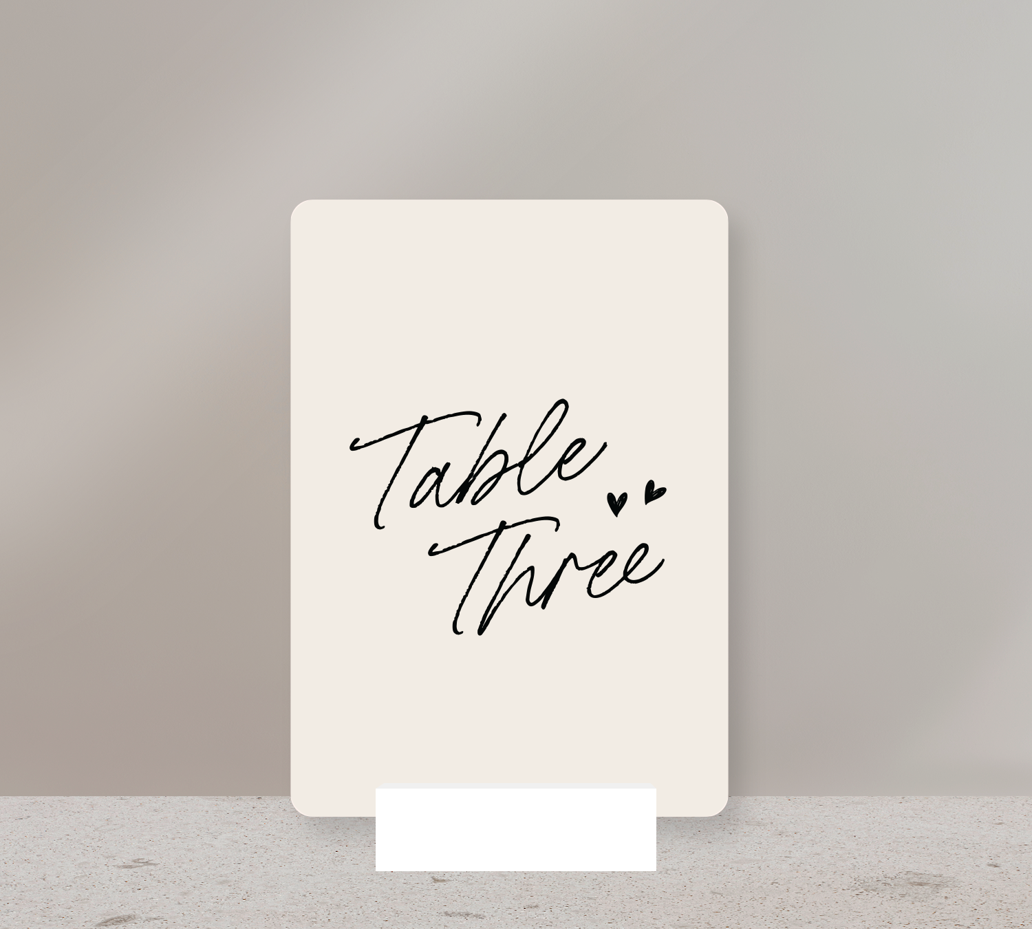 Table Numbers from our Ardour Collection - Black ink on Almond card