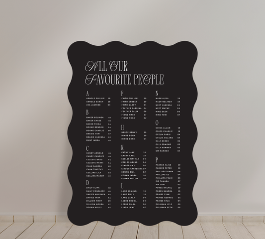 Wave shape A1 seating chart from the Bloom Collection