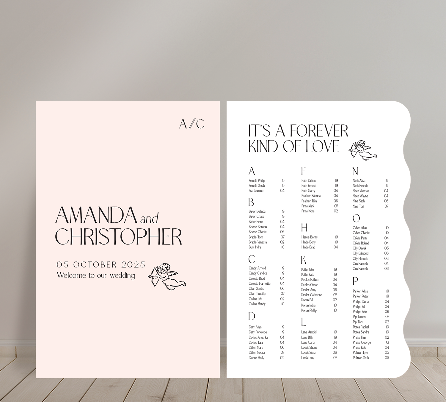 Cost effective Signage Duo from our Forever collection - Welcome sign and Seating chart Combo