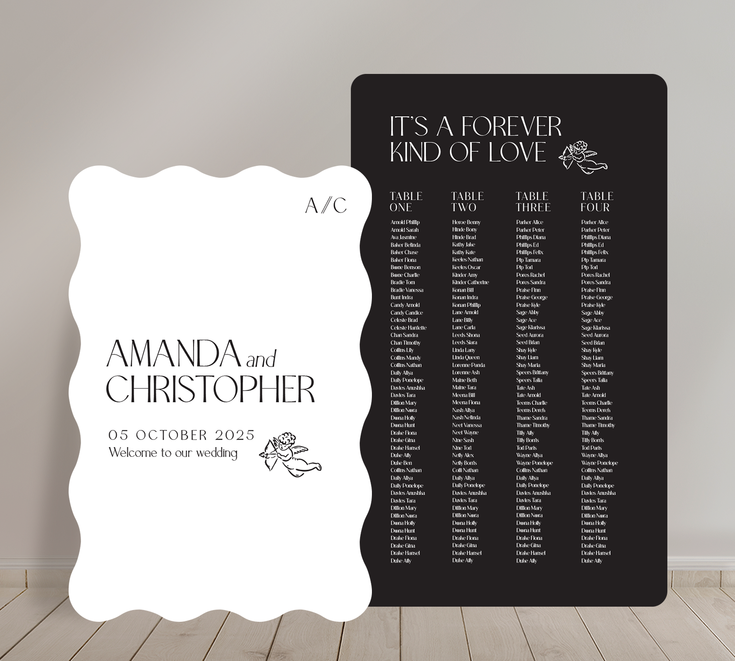 Cost effective Signage Duo from our Forever collection - Welcome sign and Seating chart Combo