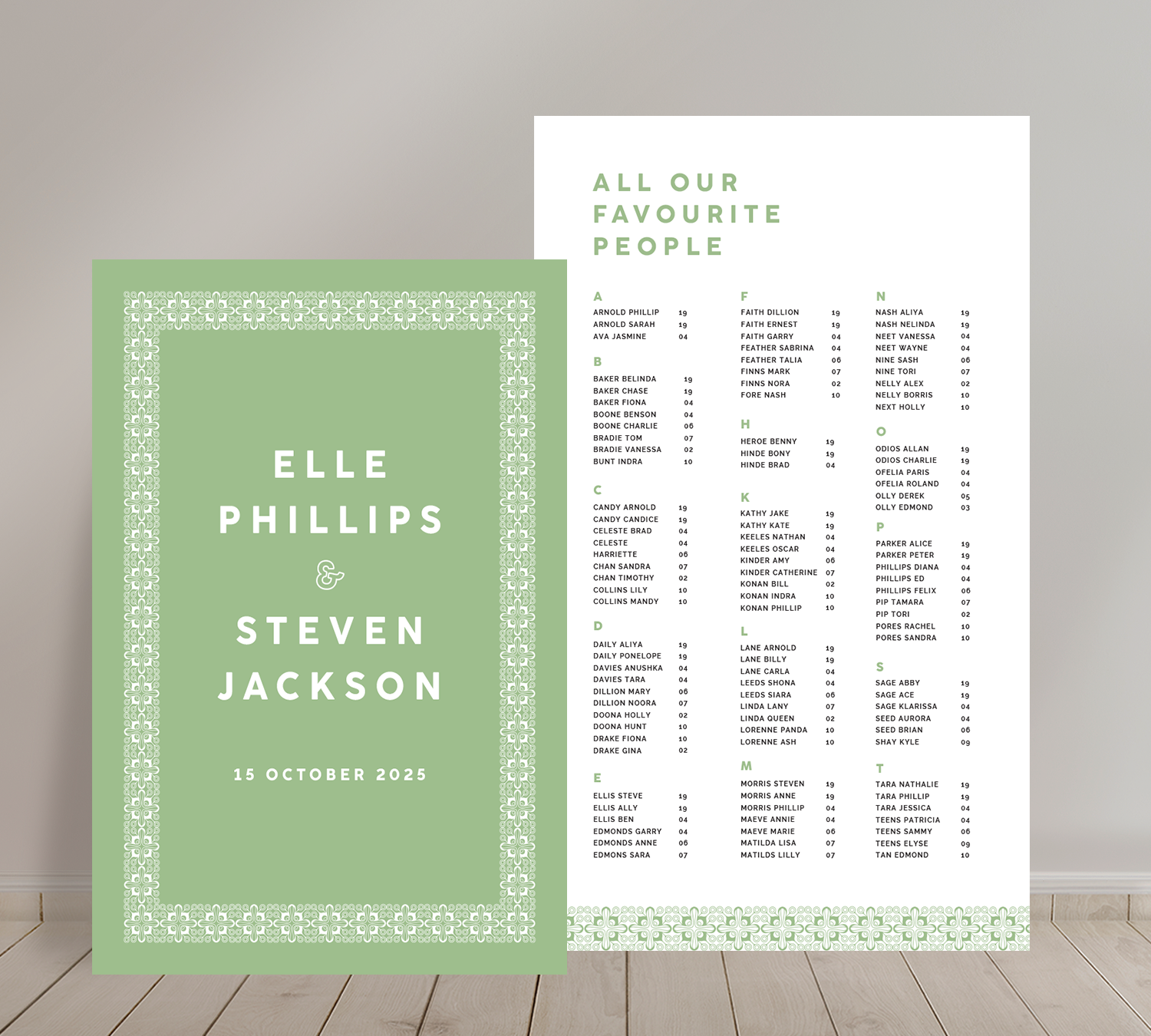 Cost effective Signage Duo from our Grace collection - Welcome sign and Seating chart Combo
