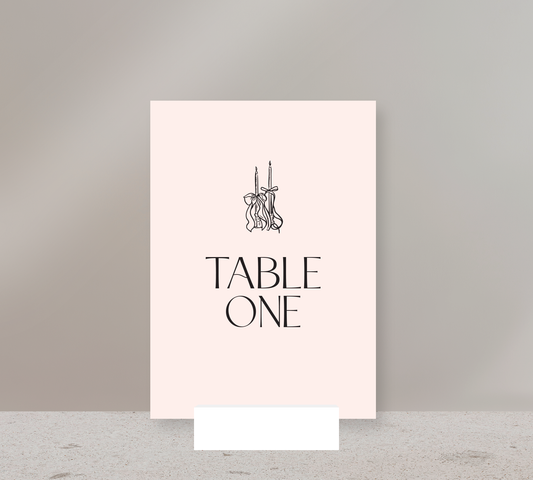 Table Numbers from our Forever Collection - Black ink on Nude card