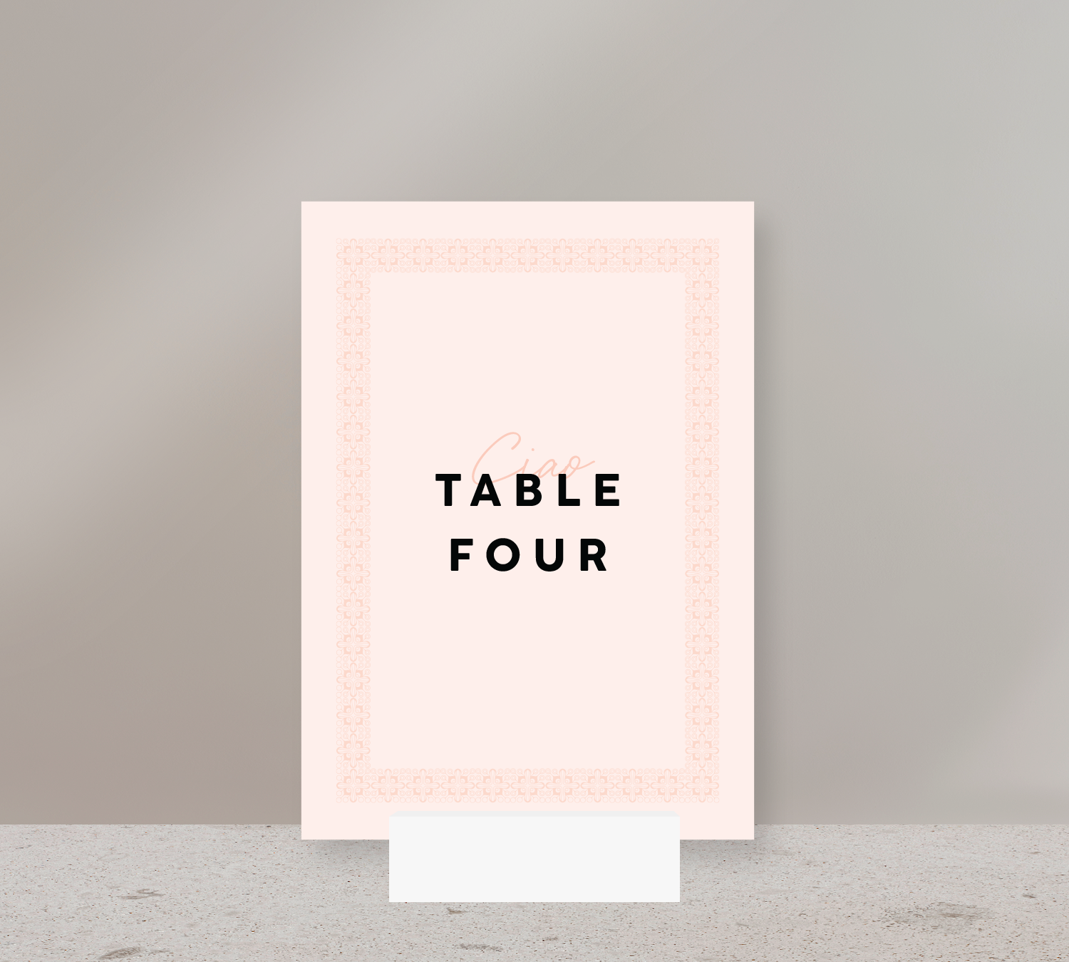 Table Numbers from our Grace Collection - Black Yellow ink on Nude card