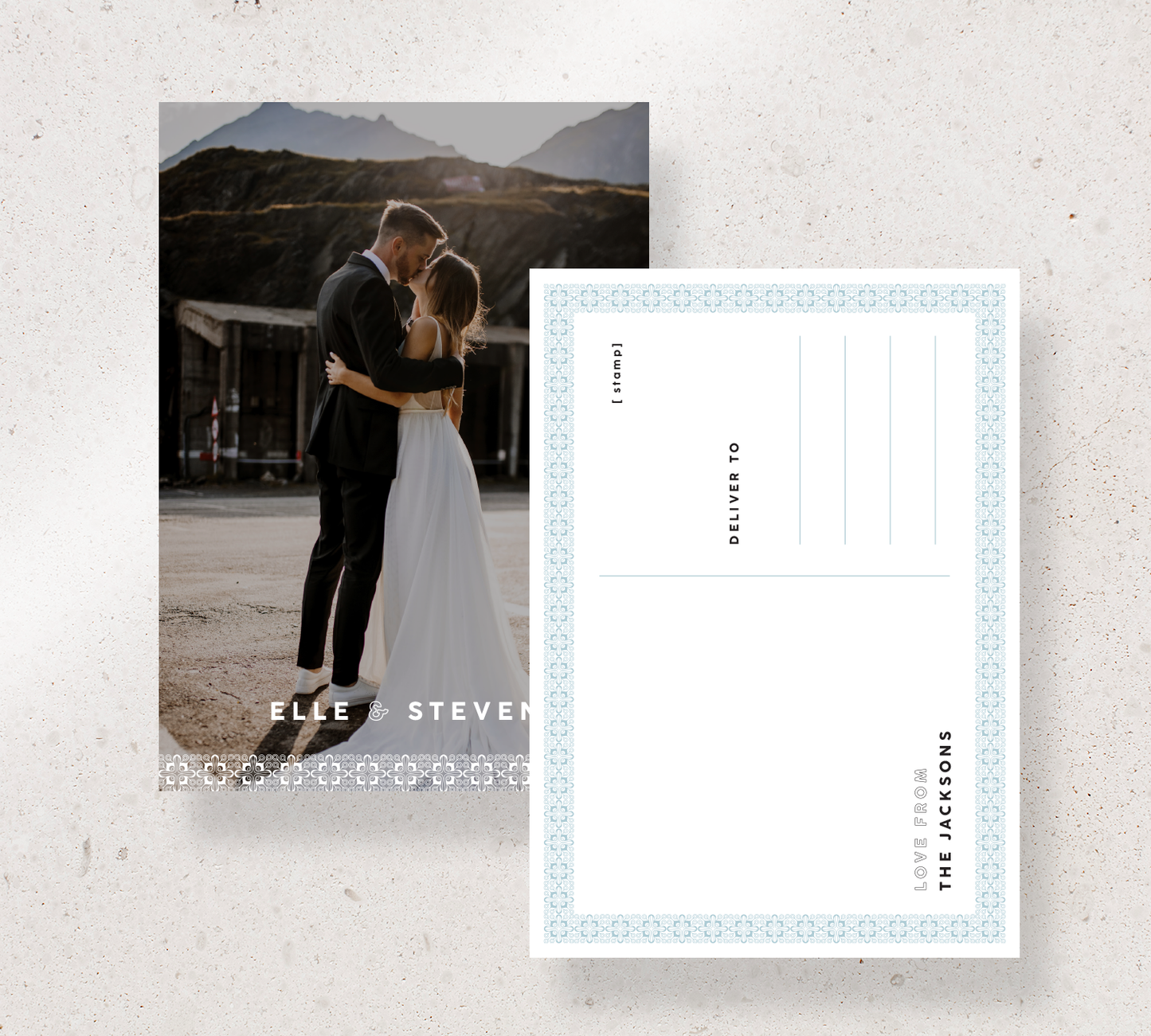 Thankyou postcard from our Grace design collection