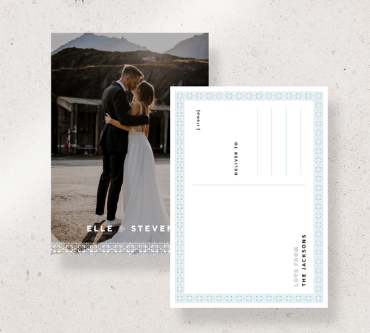Thankyou postcard from our Grace design collection