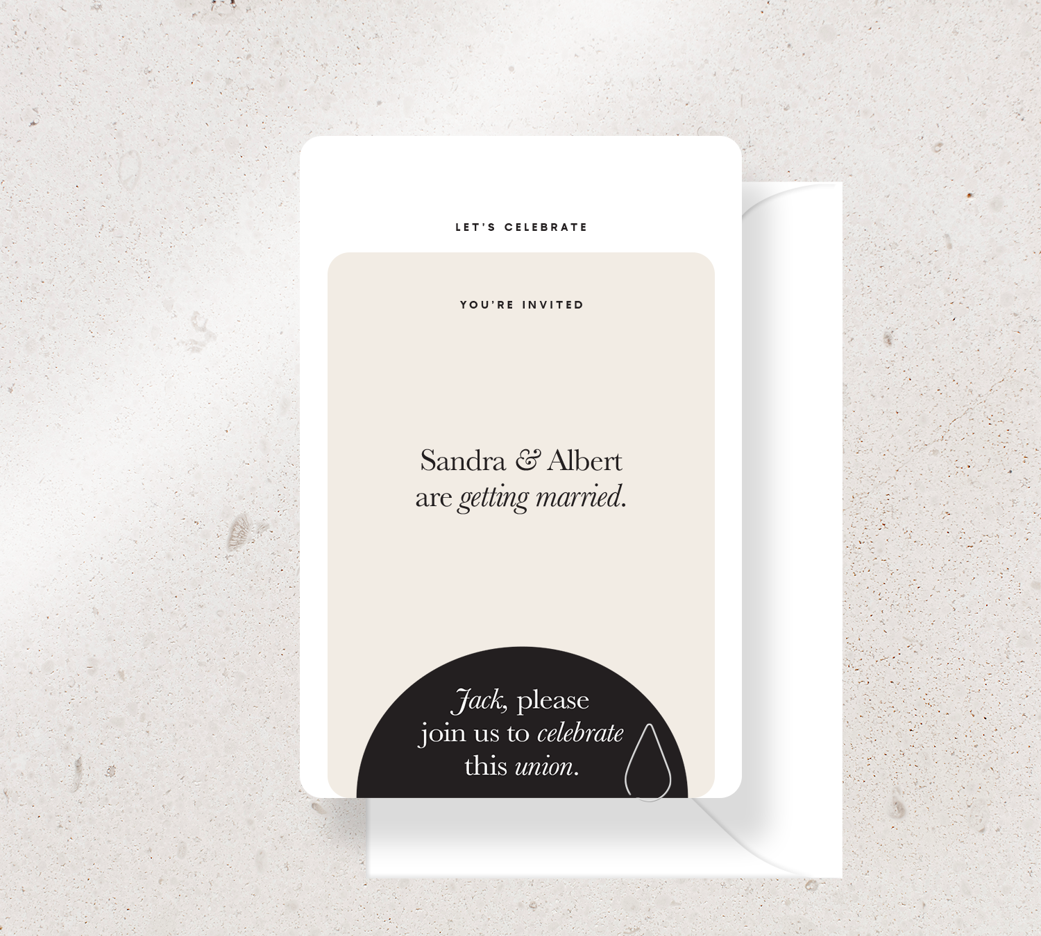 3 card invitation set from our Grande design collection