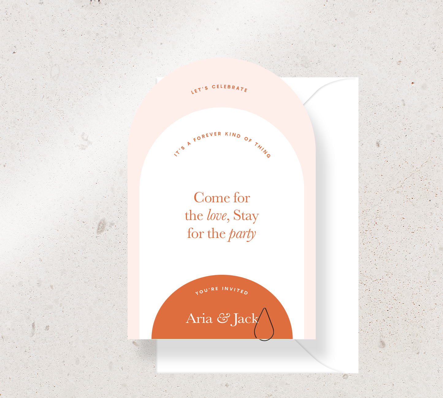 3 card invitation set from our Grande design collection