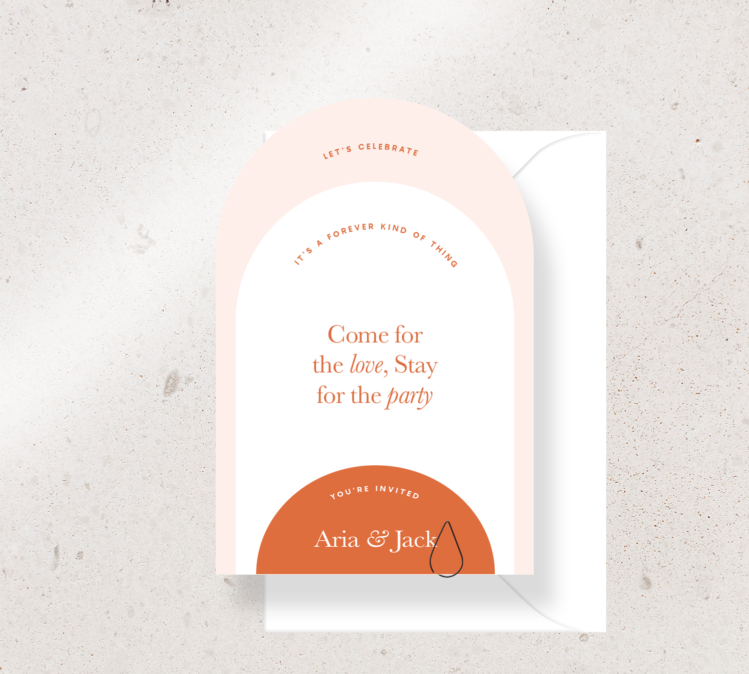 3 card invitation set from our Grande design collection
