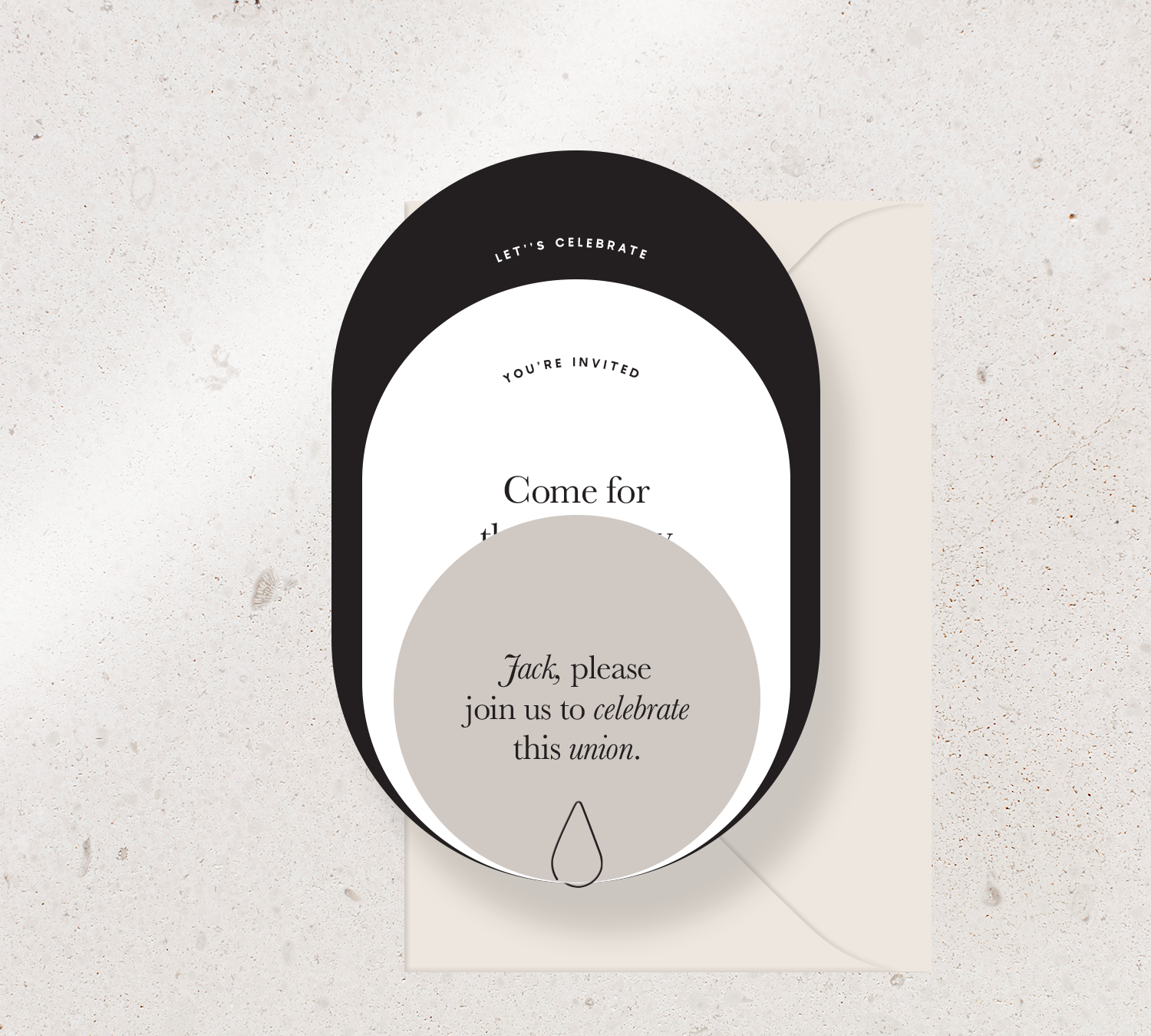 3 card invitation set from our Grande design collection
