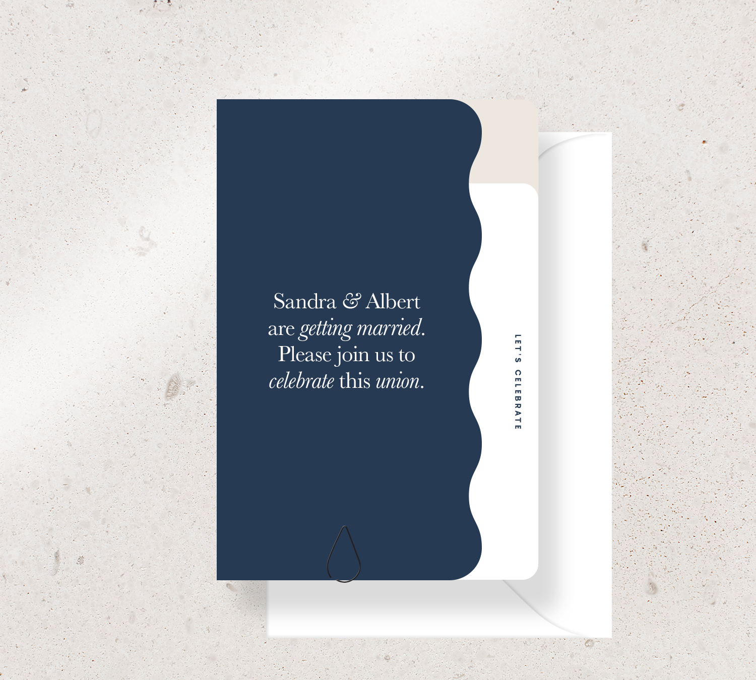 3 card invitation set from our Grande design collection