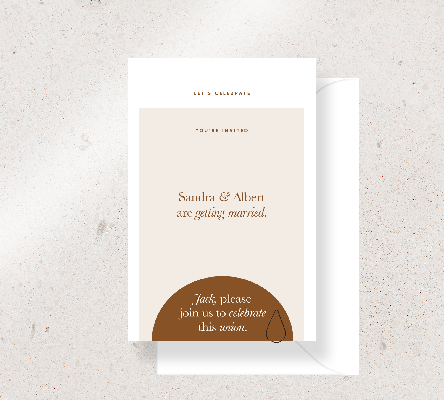 3 card invitation set from our Grande design collection