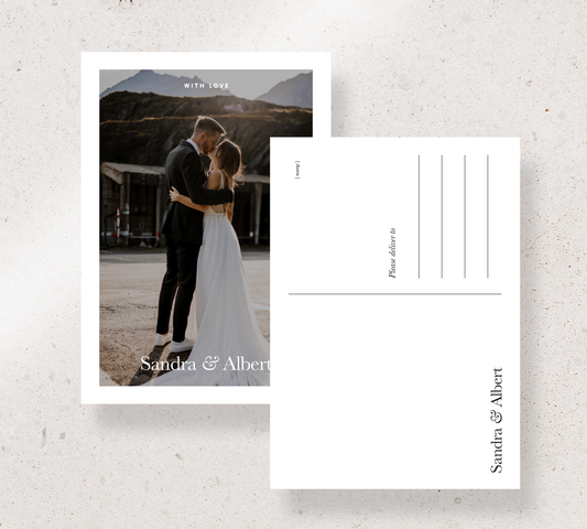 Thankyou postcard from our Grande design collection