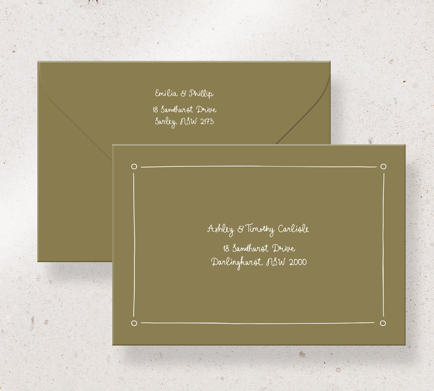 Elegant printed envelopes from our Limoncello collection