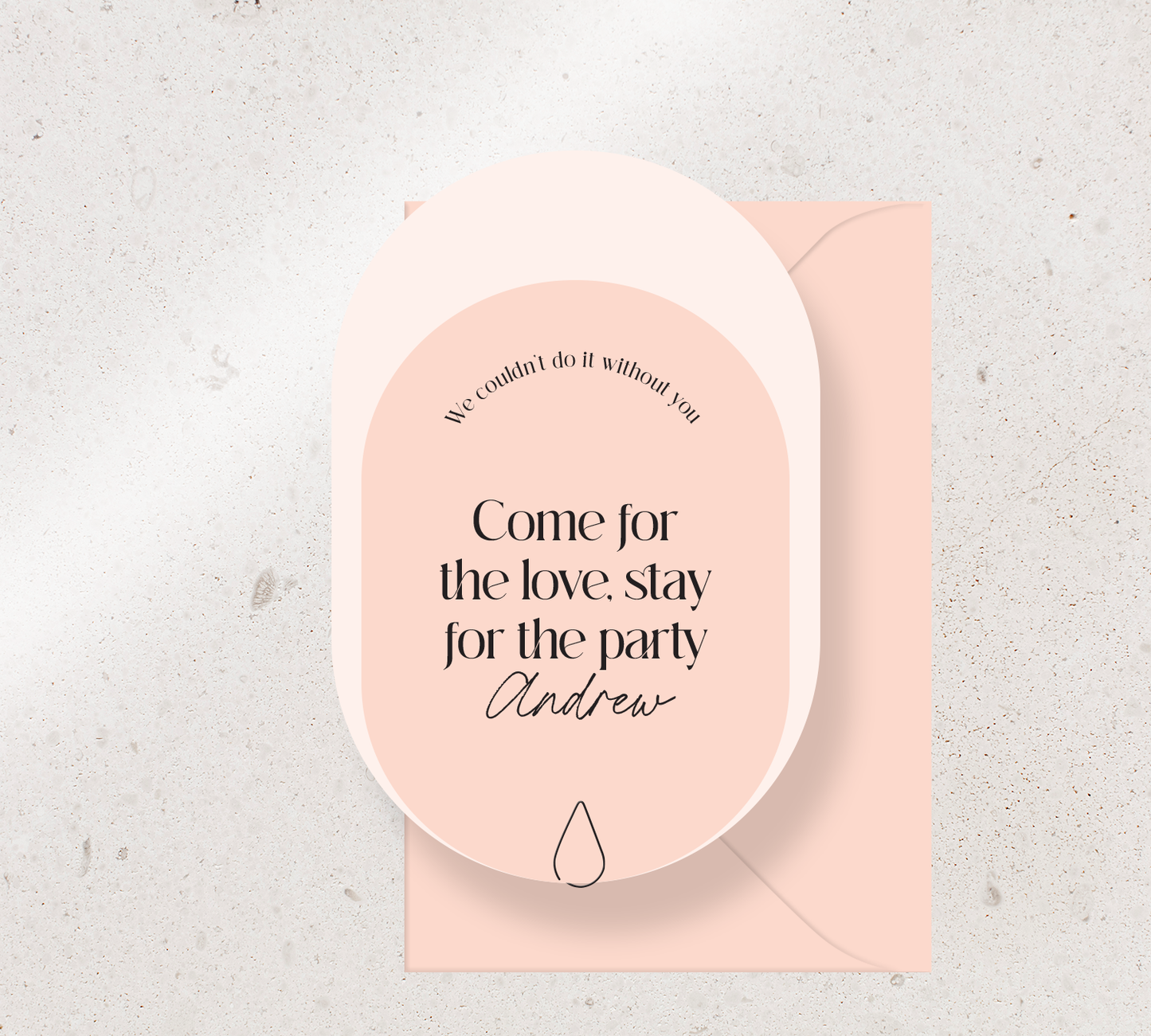 Beautifully curated 2 card invitation set from our Love Note collection