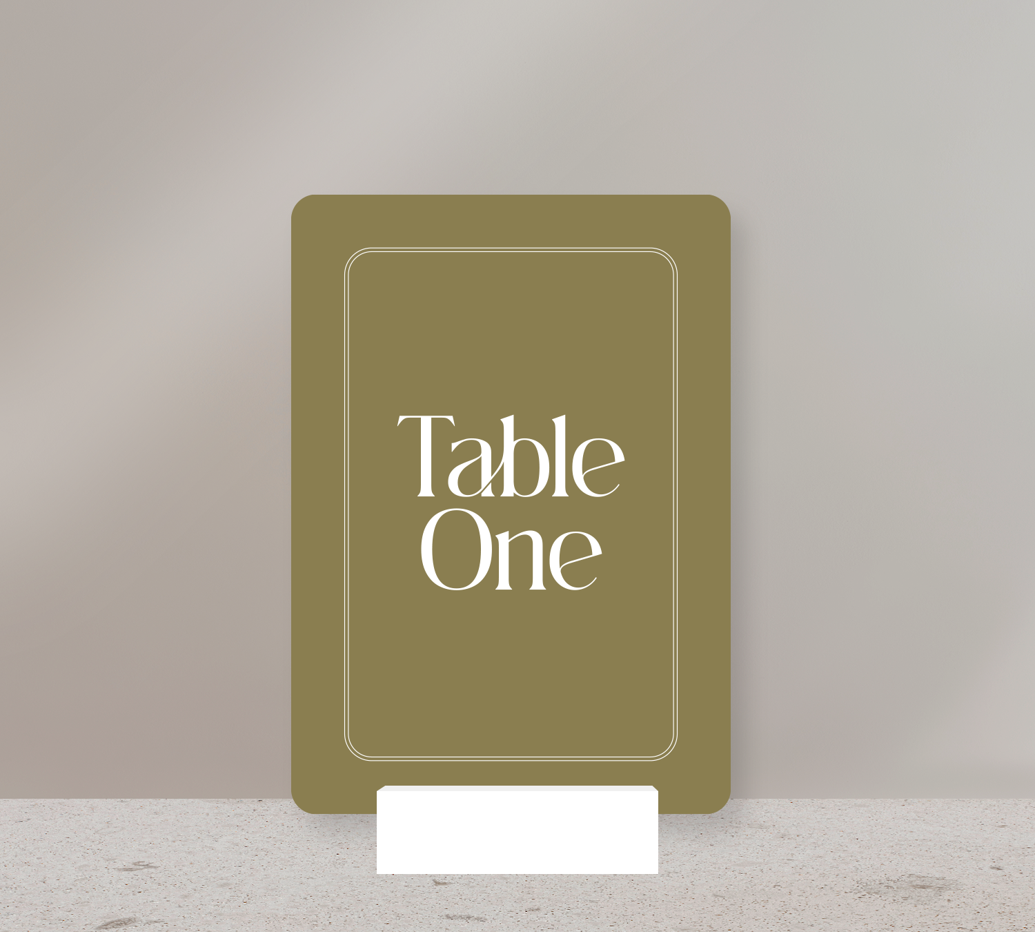 Table Numbers from our Love Note Collection - White ink on Olive card
