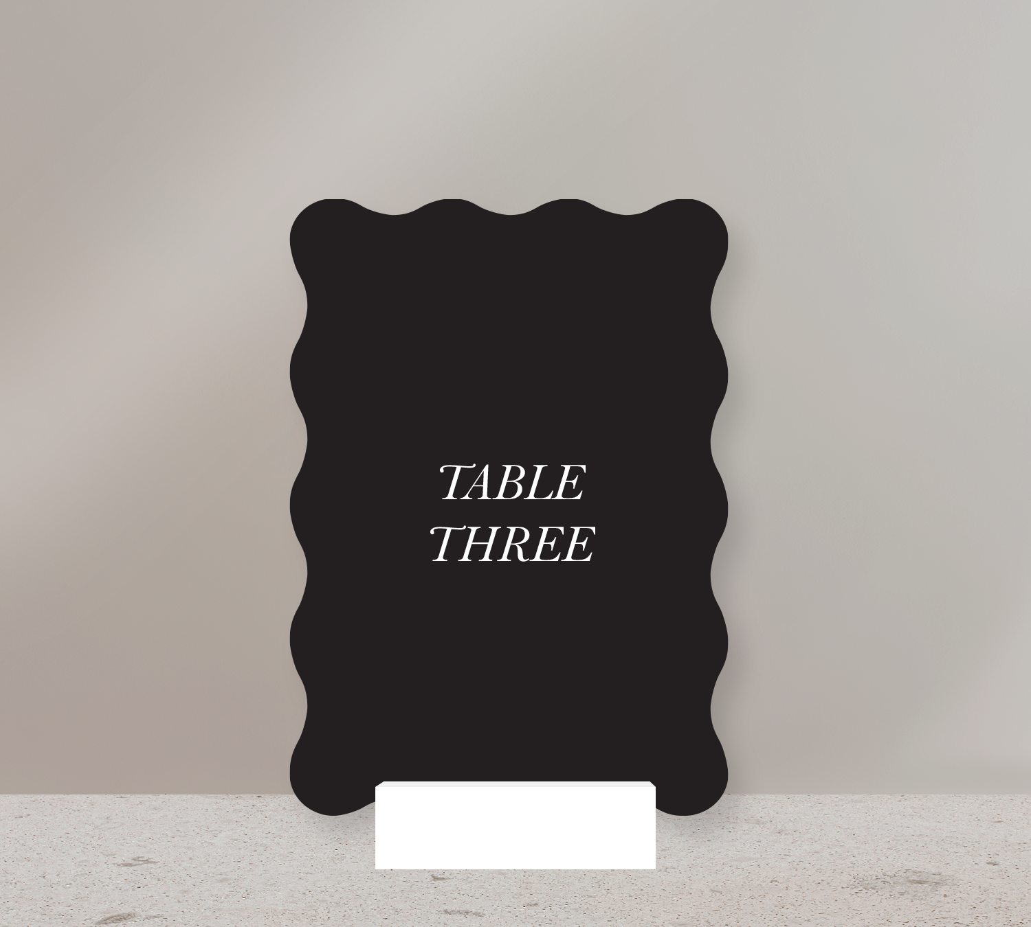 Table Numbers from our Paragon Collection - White ink on Black card