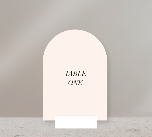 Table Numbers from our Paragon Collection - Black ink on Nude card