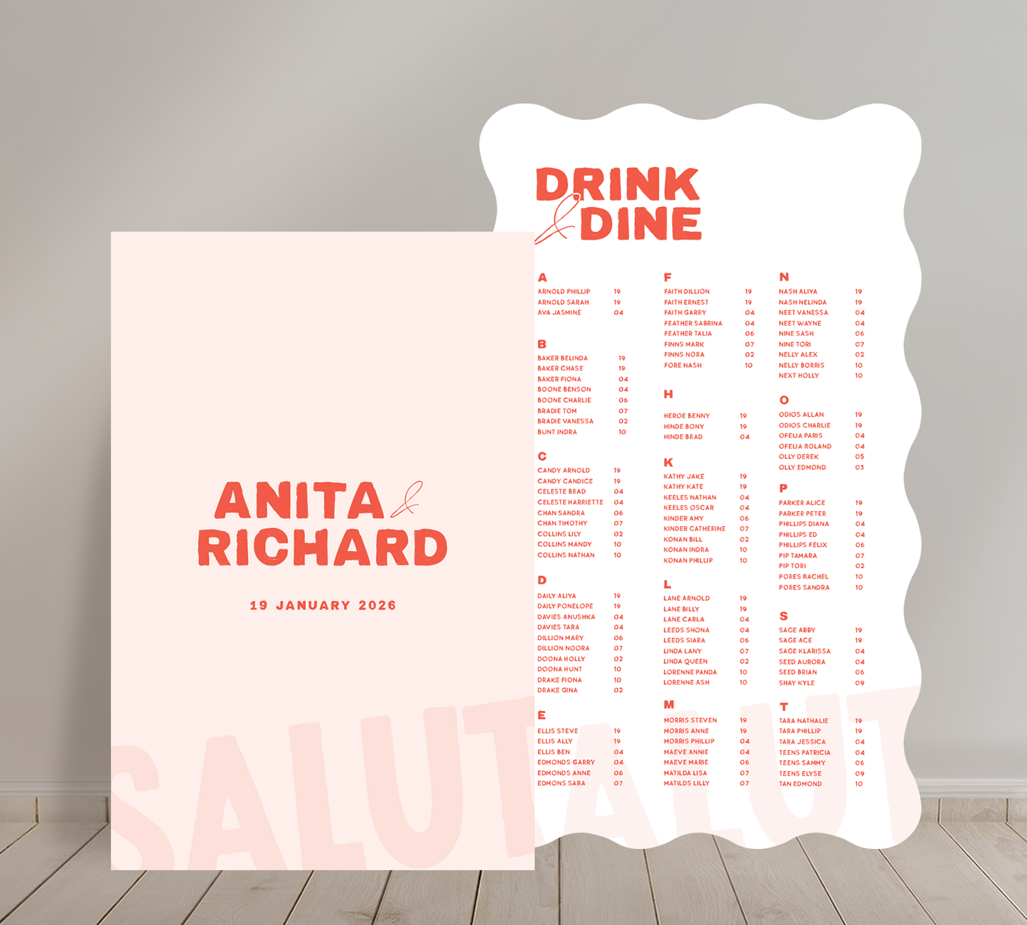 Cost effective Signage Duo from our Salut collection - Welcome sign and Seating chart Combo
